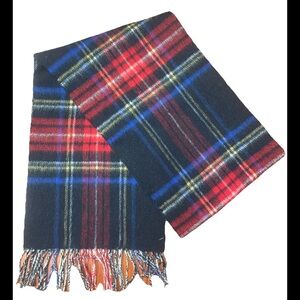 Elegant Plaid Scarf - Red, Blue, and Black